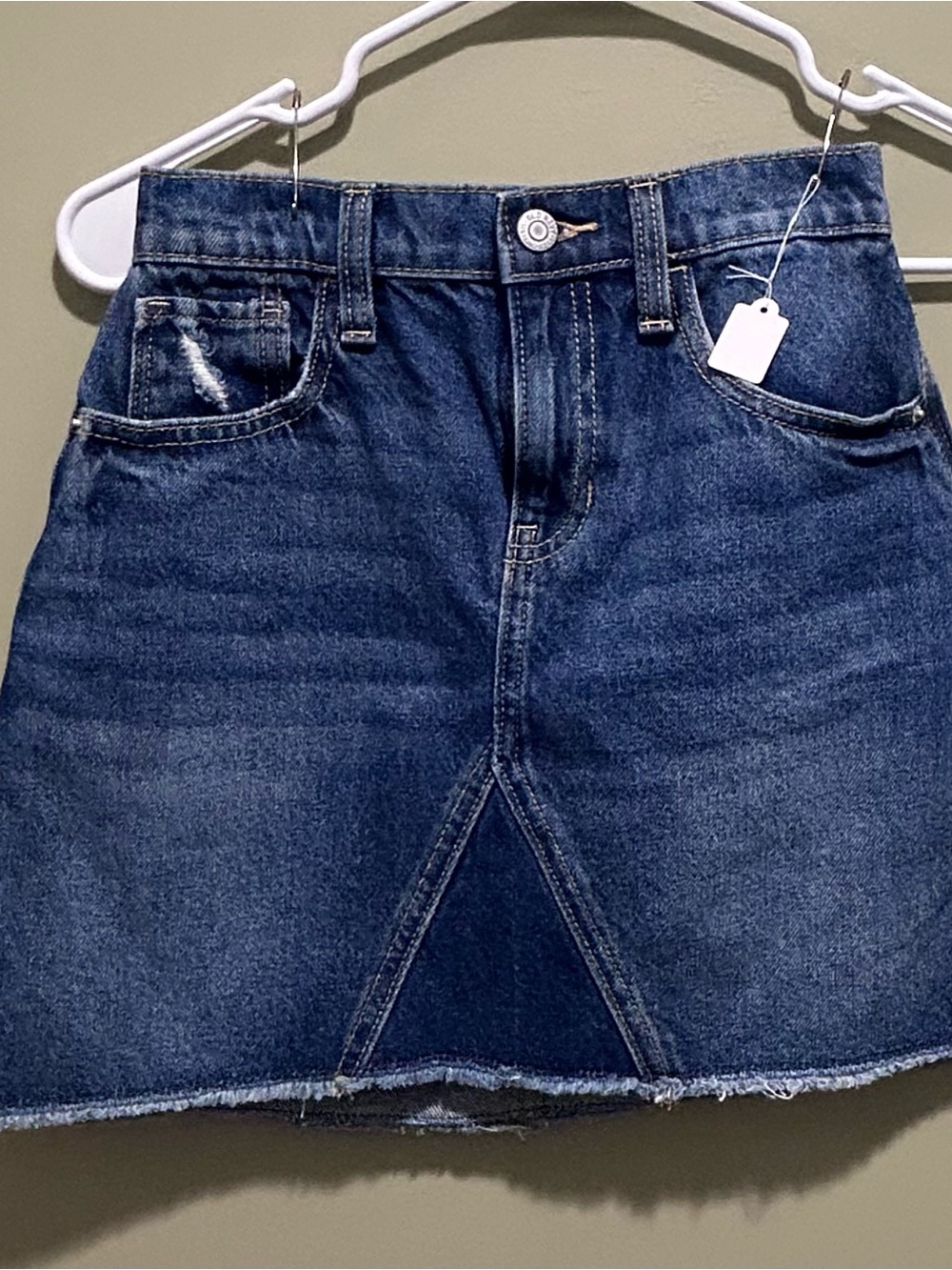Old Navy Dark Blue Denim A-Line Mini Skirt